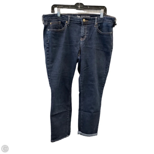 Jeans Skinny By Gap In Blue Denim, Size: 12p
