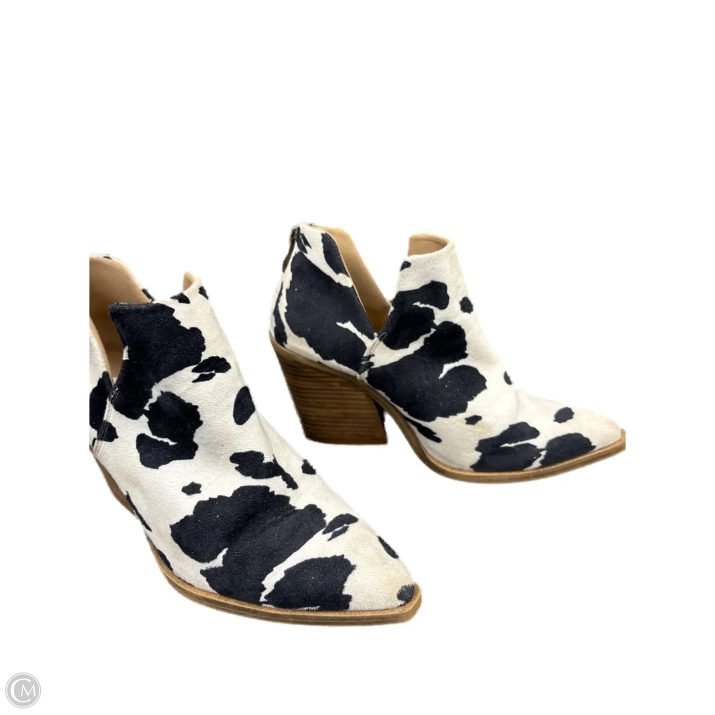 Boots Ankle Heels By Clothes Mentor In Animal Print, Size: 8