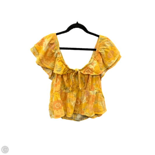 Top Short Sleeve By American Eagle In Yellow, Size: Xl
