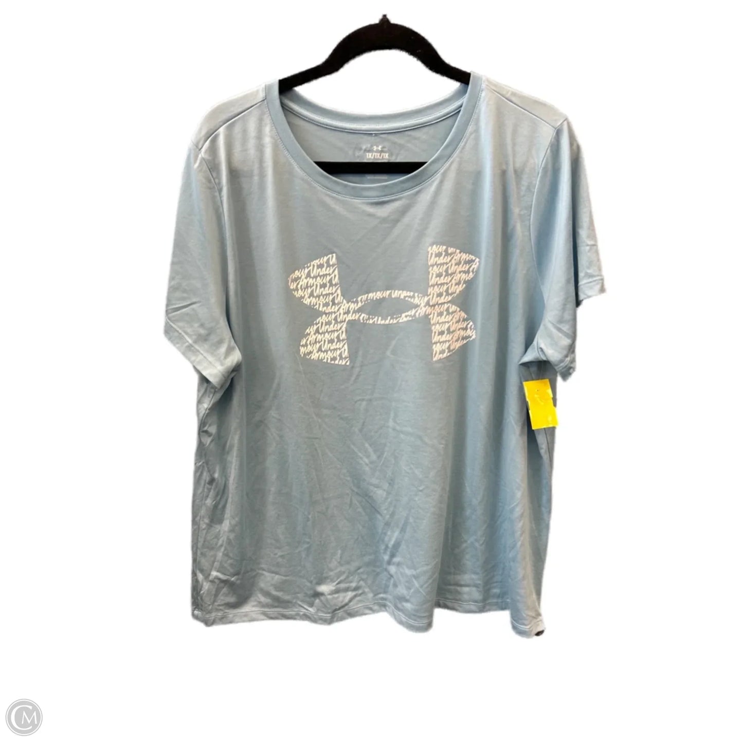 Athletic Top Short Sleeve By Under Armour In Blue, Size: 1x