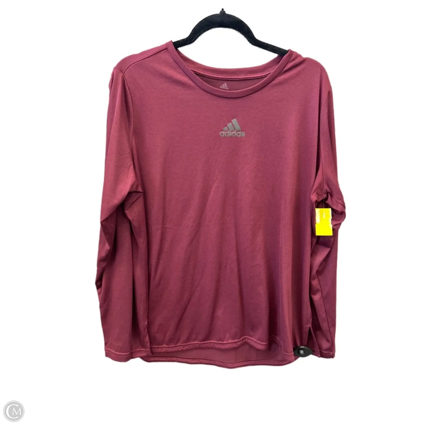 Athletic Top Long Sleeve Crewneck By Adidas In Maroon, Size: 2x