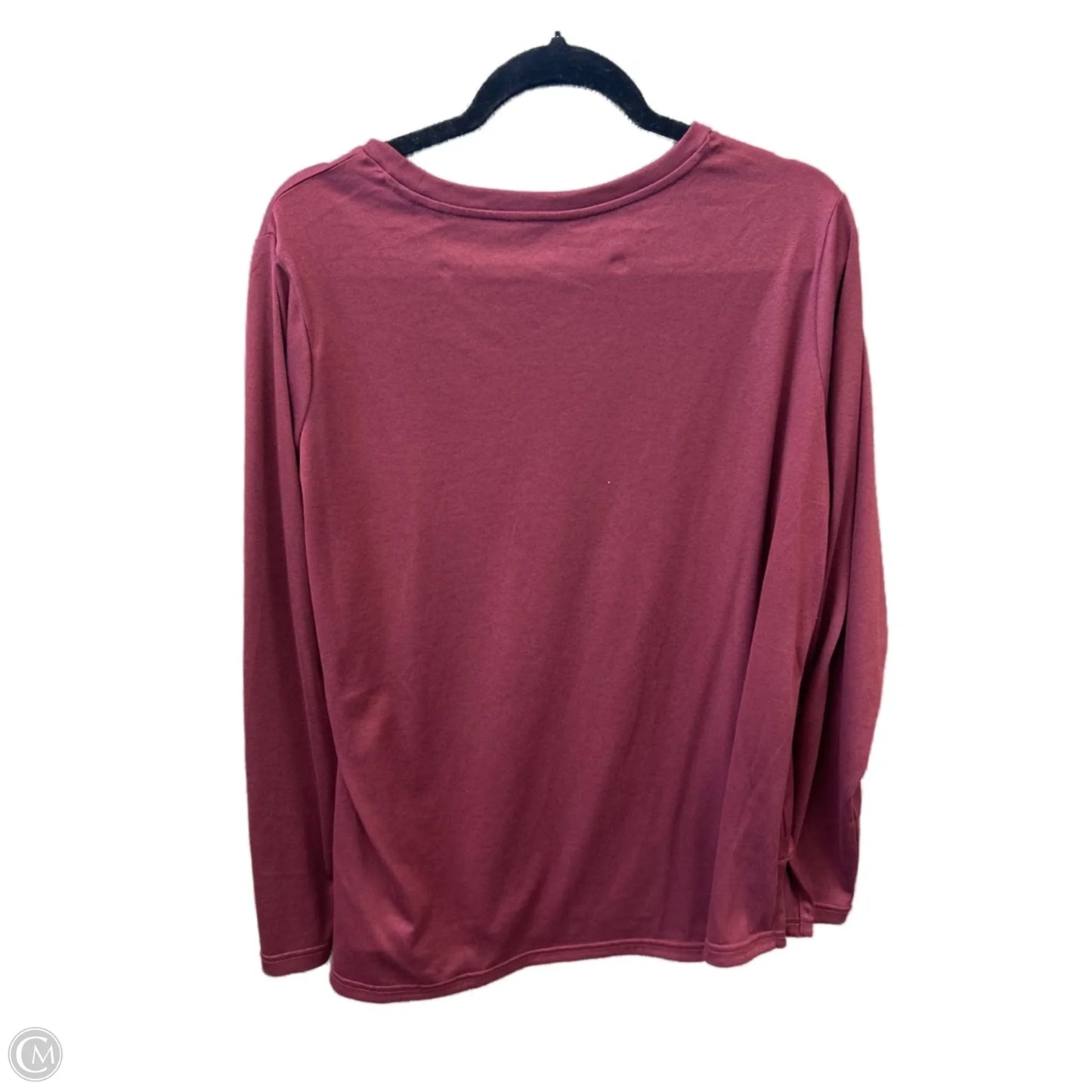 Athletic Top Long Sleeve Crewneck By Adidas In Maroon, Size: 2x