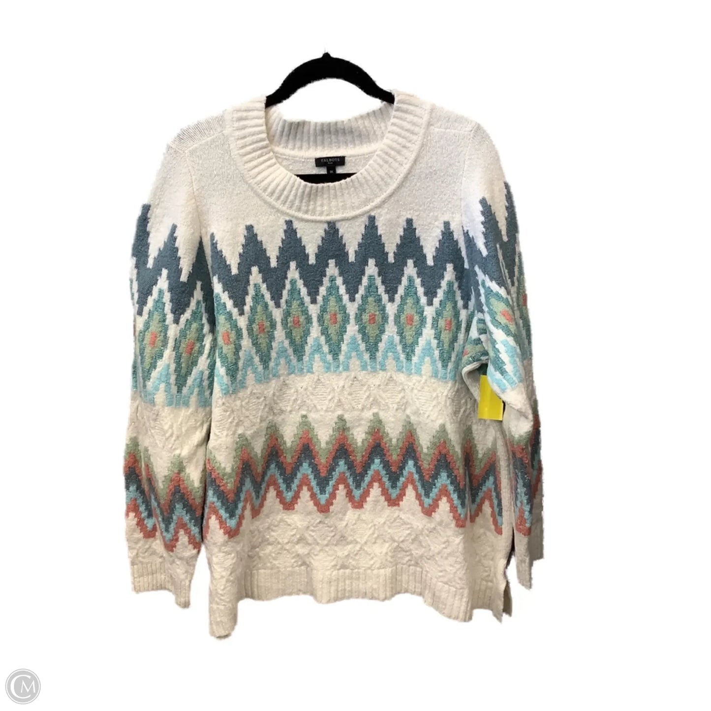 Sweater By Talbots In White, Size: 1x