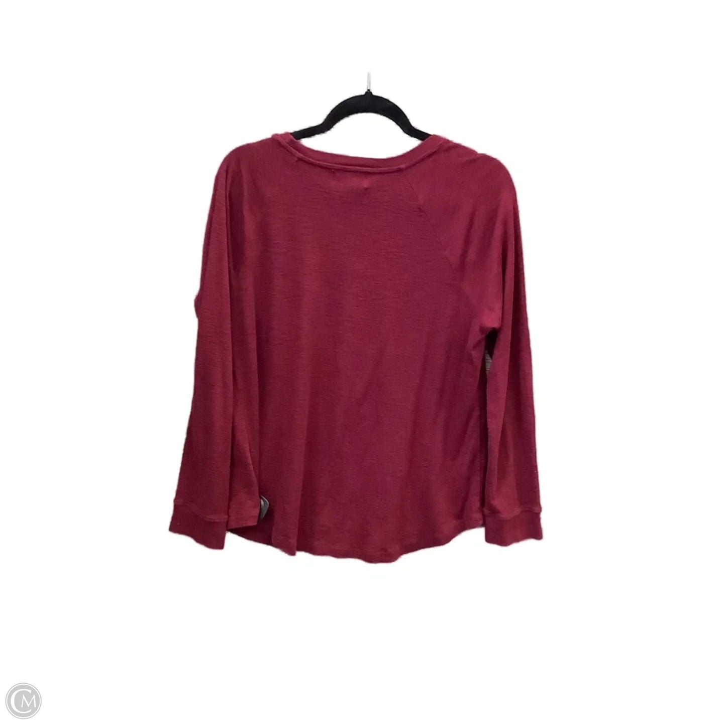 Top Long Sleeve Basic By Liz Claiborne In Maroon, Size: L