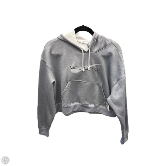 Athletic Sweatshirt Hoodie By Nike Apparel In Grey, Size: M