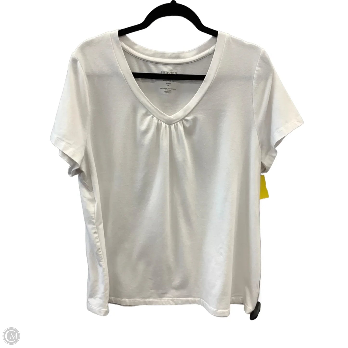Top Short Sleeve Basic By Sonoma In White, Size: 1x