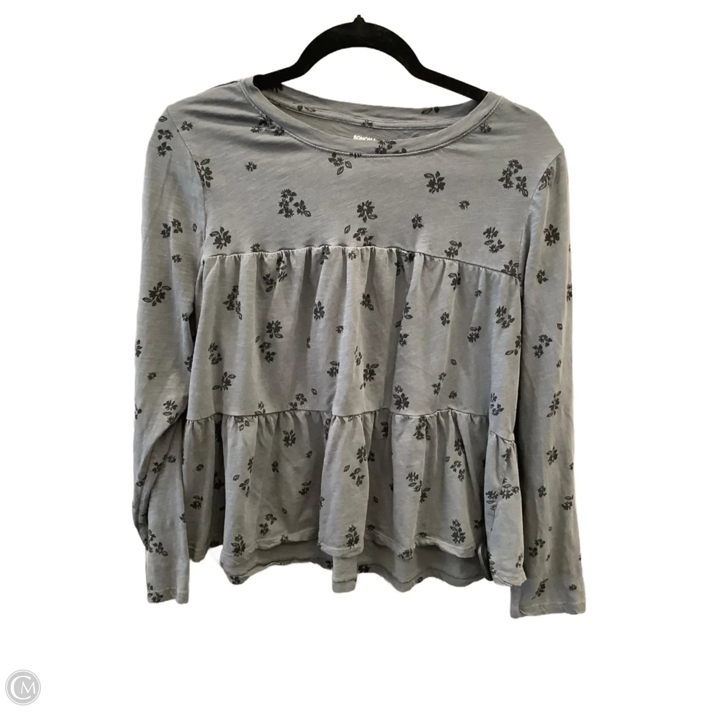 Top Long Sleeve By Sonoma In Grey, Size: L