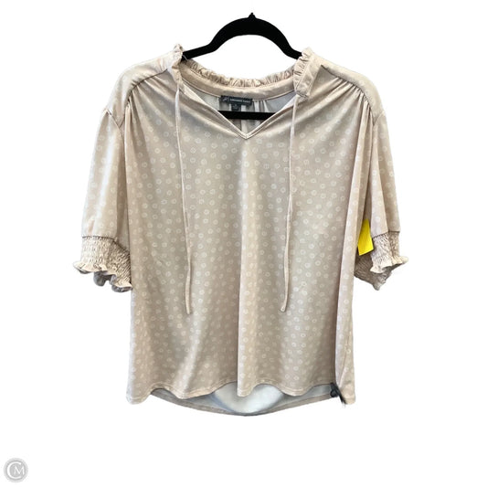 Top Short Sleeve By Adrianna Papell In Peach, Size: Xl