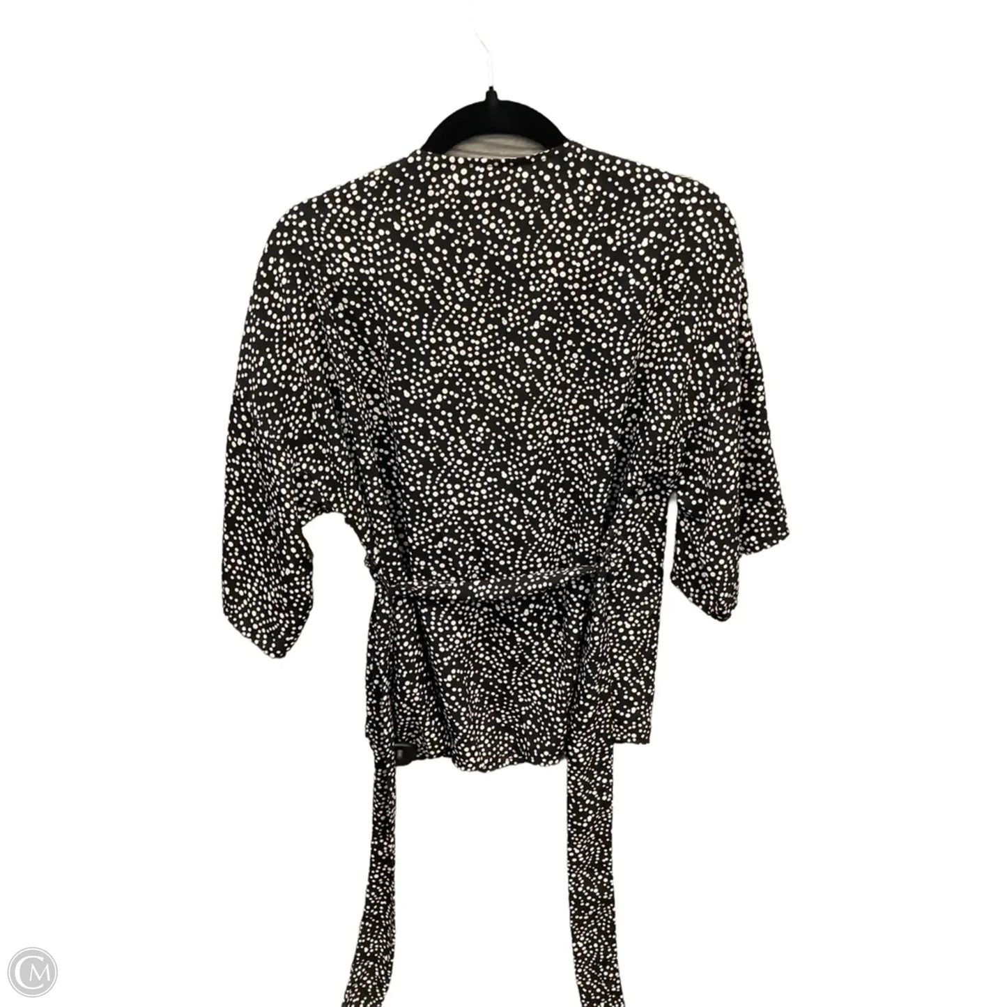 Blouse Short Sleeve By Halogen In Black, Size: S