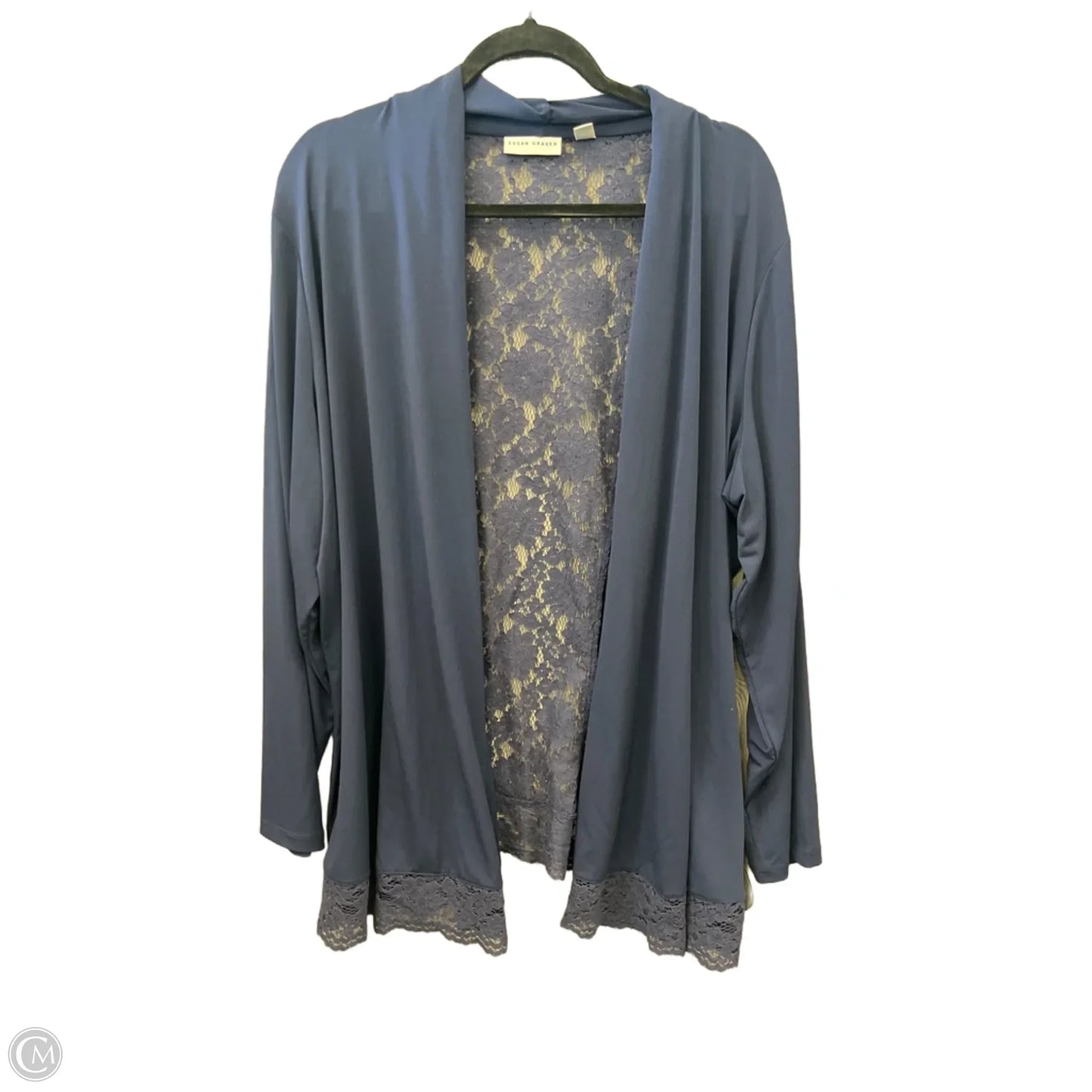 Cardigan By Susan Graver In Navy, Size: 3x