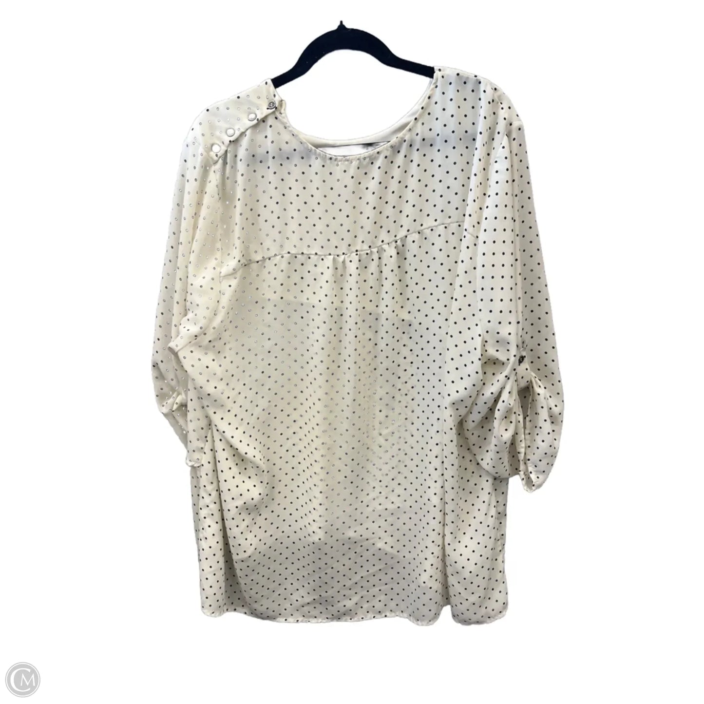 Blouse 3/4 Sleeve By Maurices In Polkadot Pattern, Size: 3x