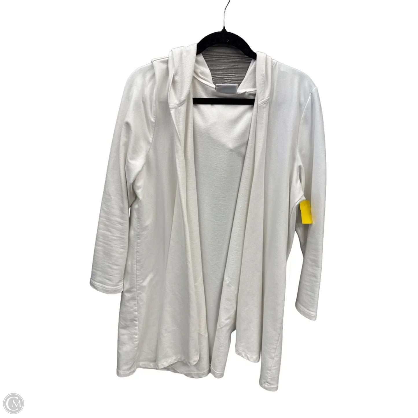 Cardigan By Denim And Company In White, Size: 1x