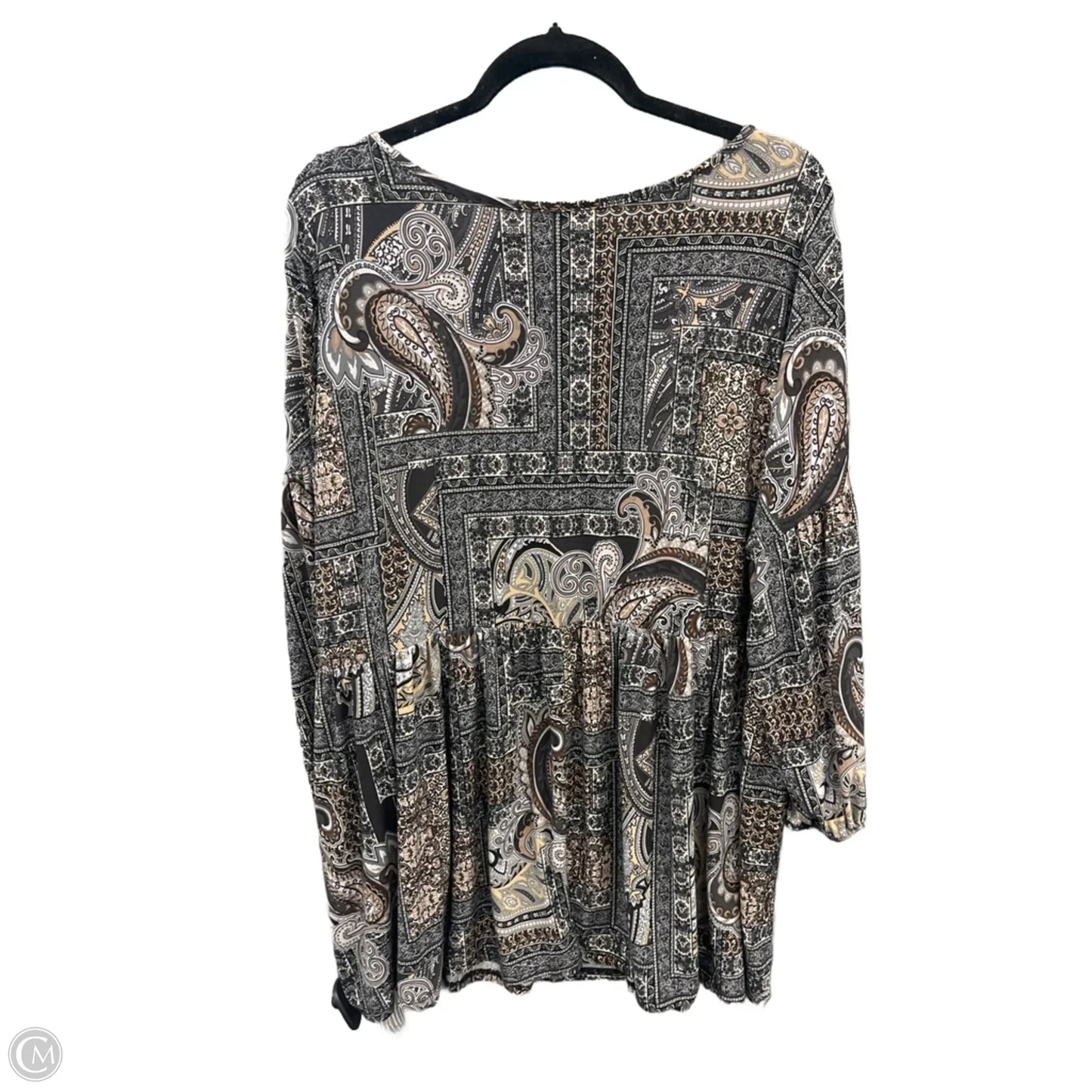 Top 3/4 Sleeve By Clothes Mentor In Brown, Size: 3x