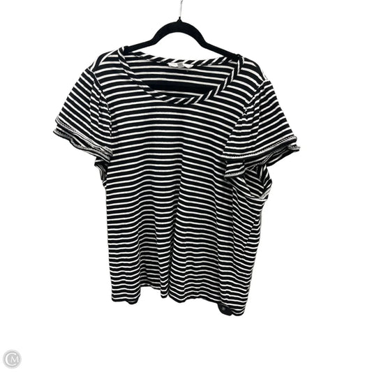 Top Short Sleeve By Jane And Delancey In Black & White, Size: 3x