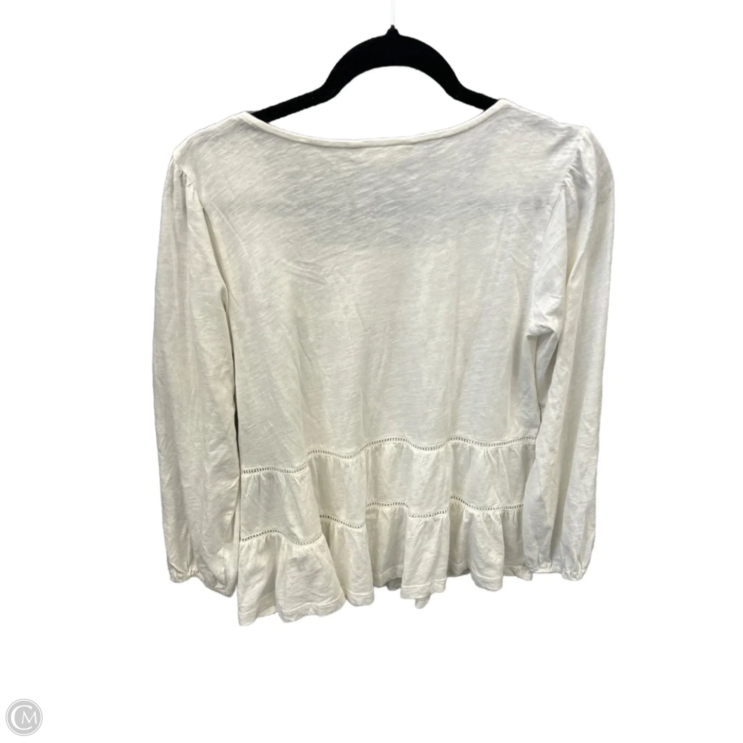 Top Long Sleeve By Lucky Brand In White, Size: S