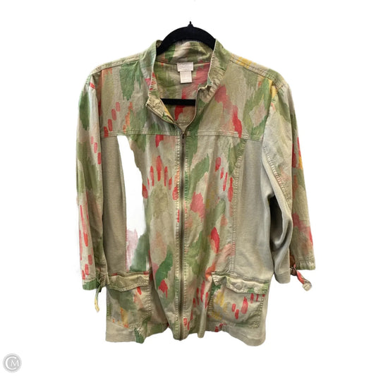 Top 3/4 Sleeve By Chicos In Green, Size: Xl