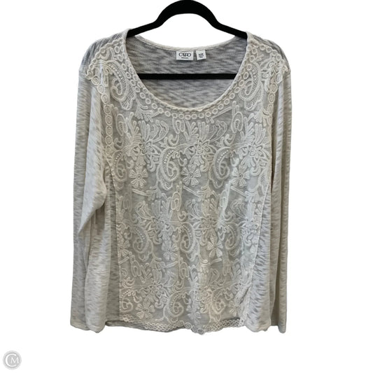 Top Long Sleeve By Cato In Cream, Size: 1x
