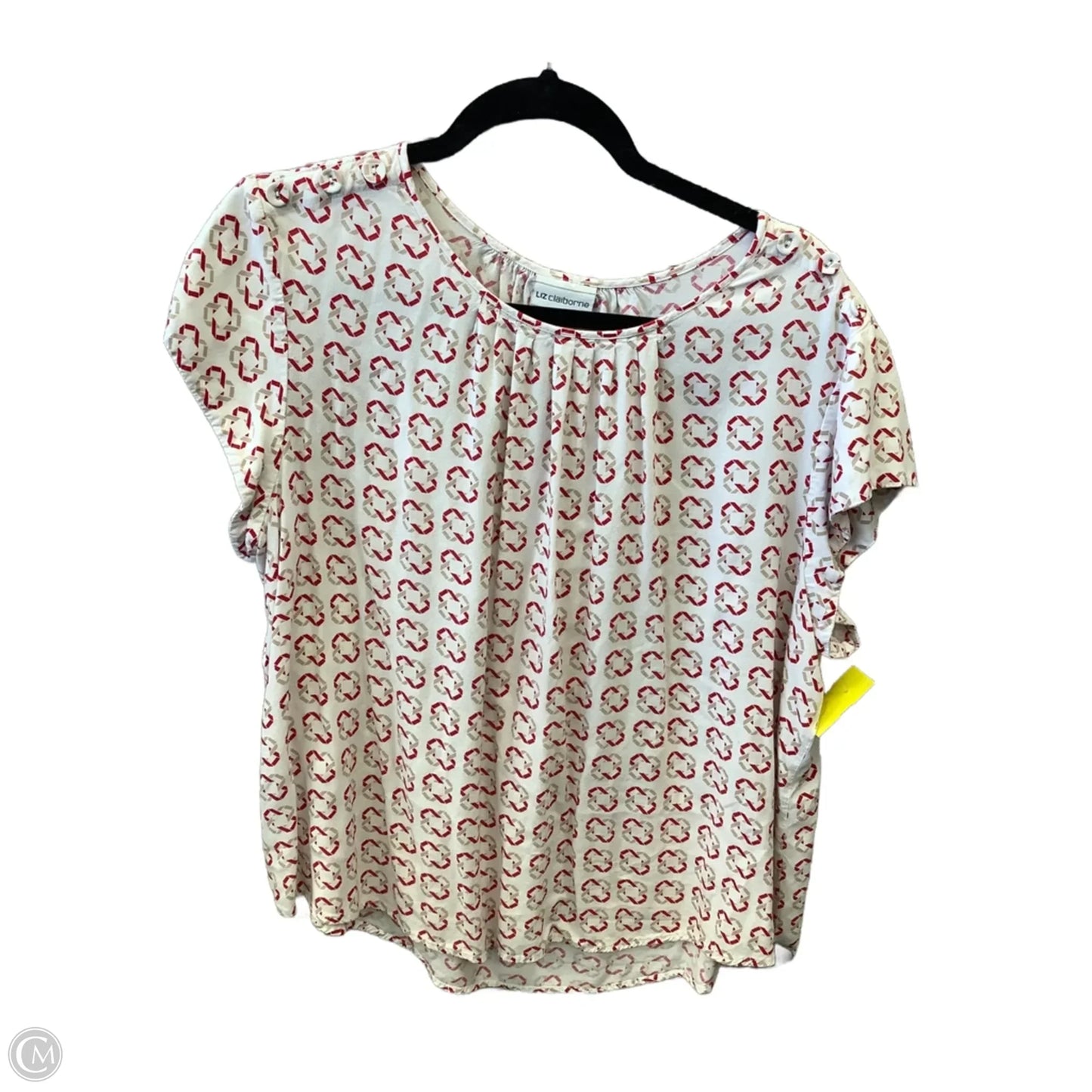 Top Short Sleeve By Liz Claiborne In White, Size: Xxl