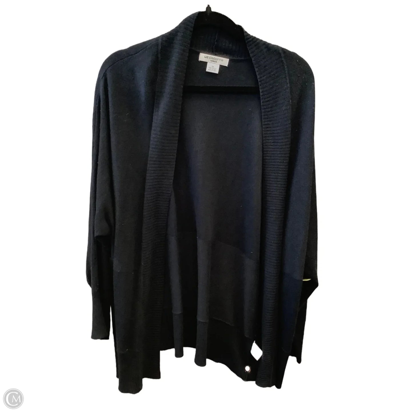 Cardigan By Liz Claiborne In Black, Size: 1x