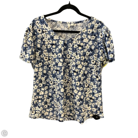 Top Short Sleeve By Cato In Blue, Size: 1x