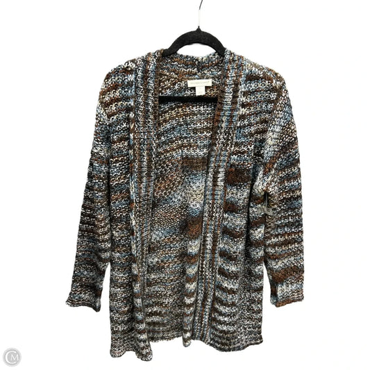 Sweater Cardigan By Christopher And Banks In Blue & Brown, Size: L