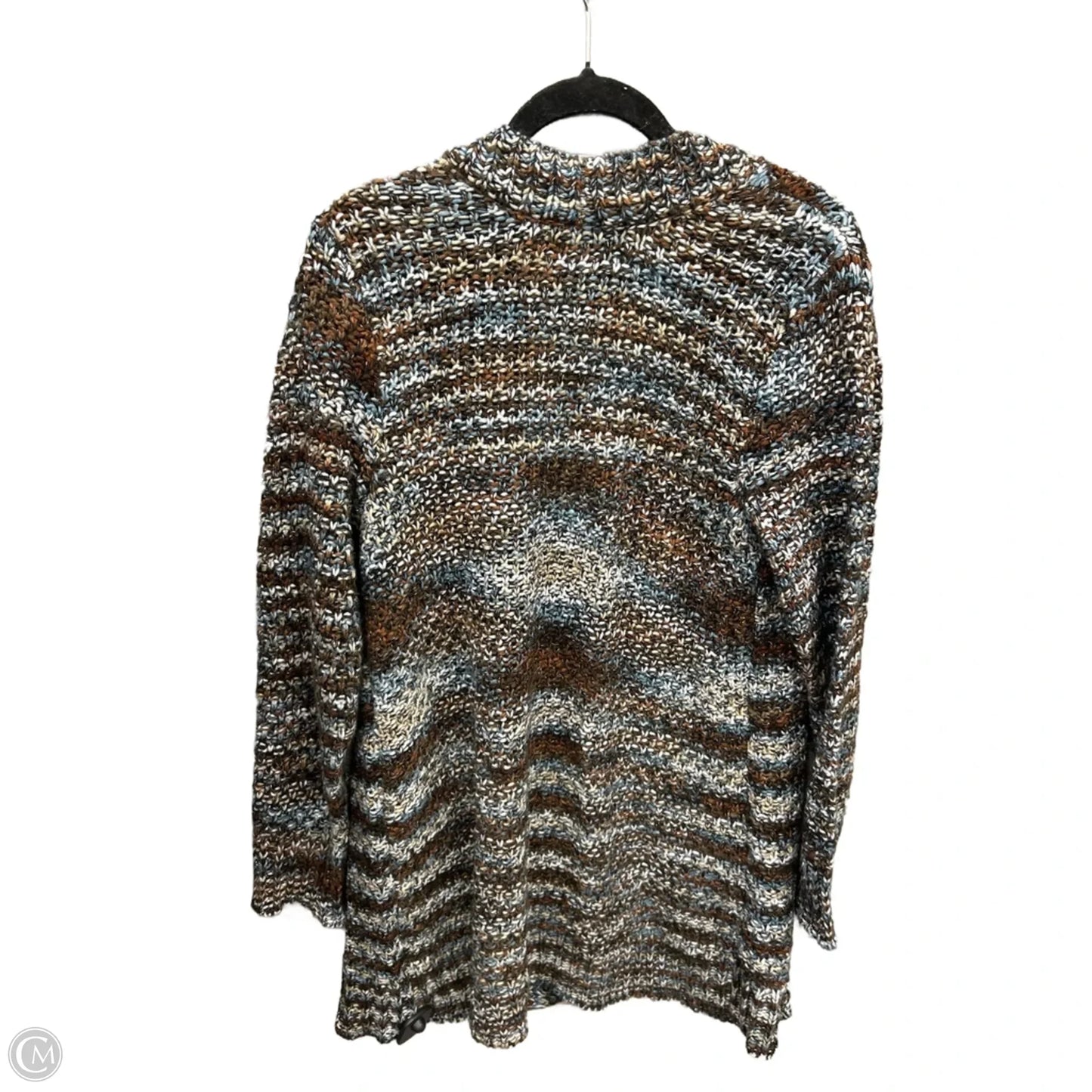 Sweater Cardigan By Christopher And Banks In Blue & Brown, Size: L
