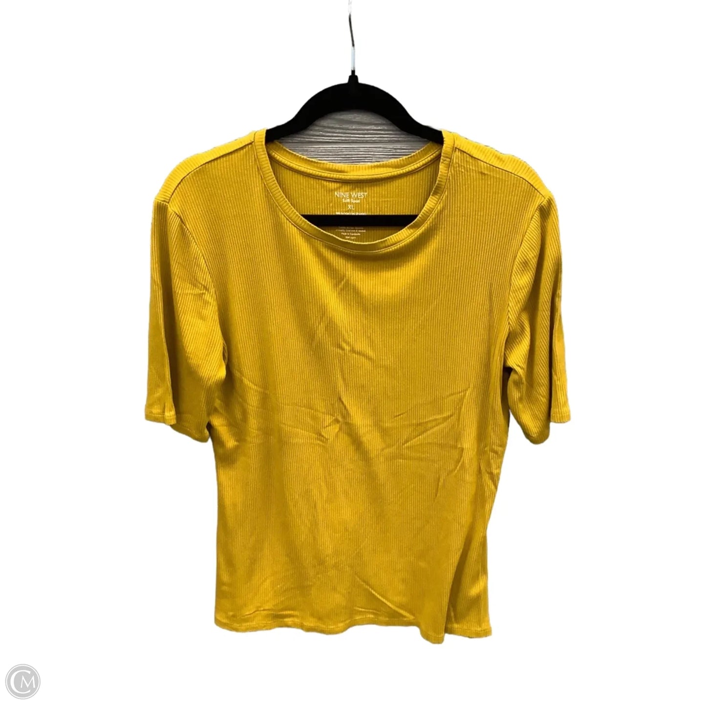 Top Short Sleeve By Nine West Apparel In Yellow, Size: Xl