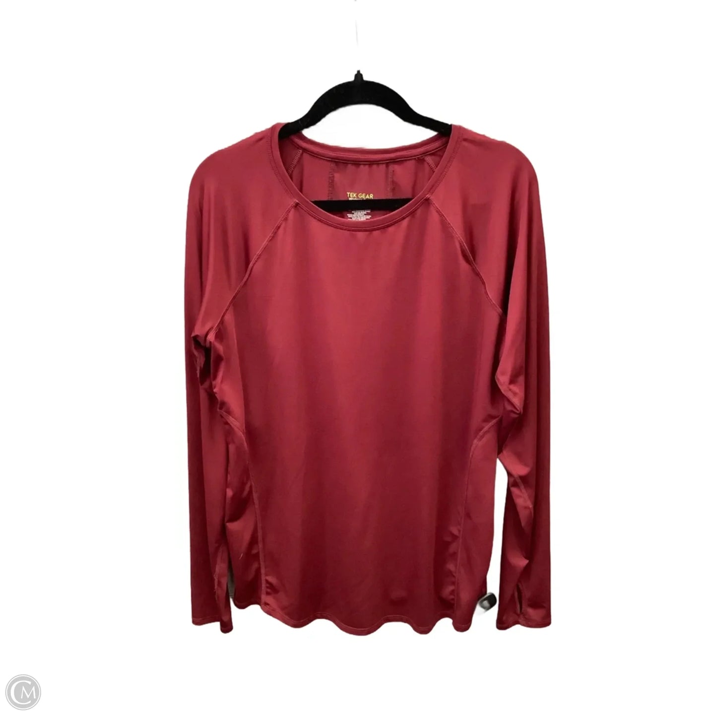 Athletic Top Long Sleeve Crewneck By Tek Gear In Maroon, Size: L