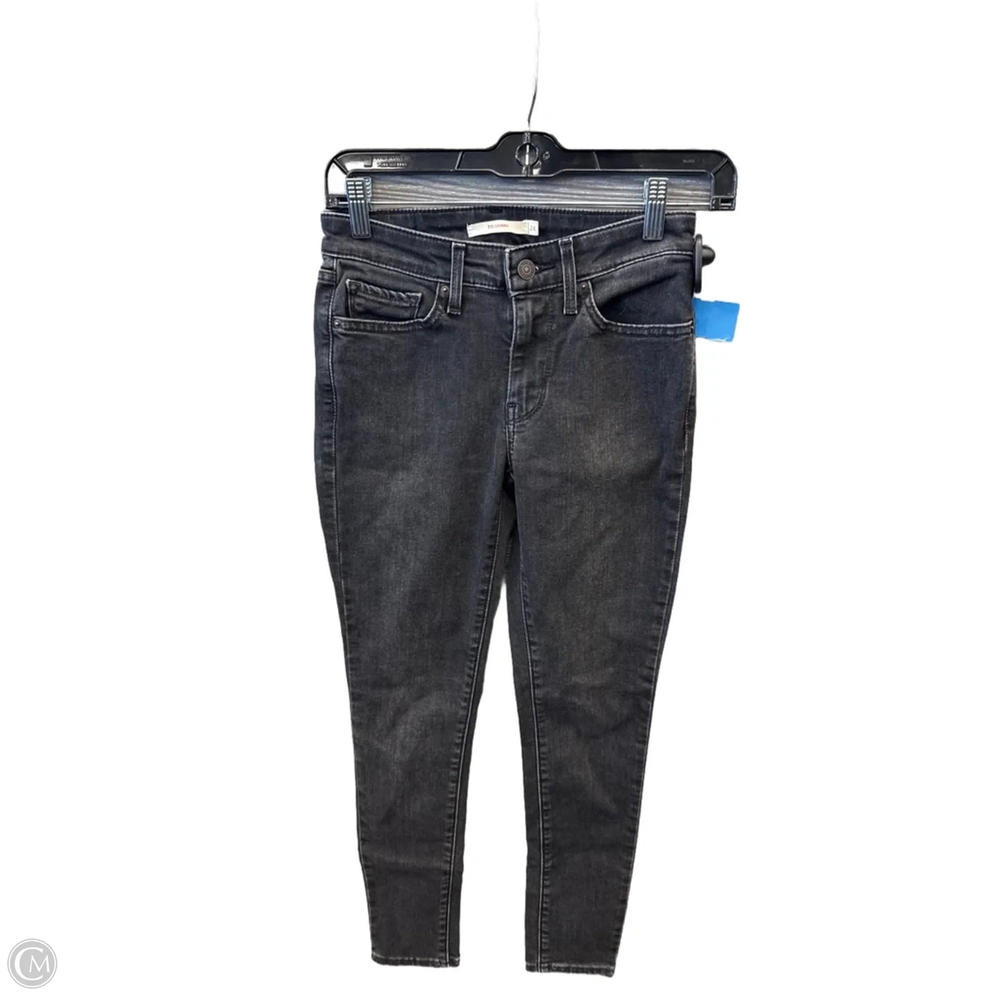 Jeans Skinny By Levis In Black Denim, Size: 0