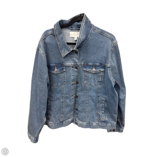 Jacket Denim By Time And Tru In Blue Denim, Size: 2x