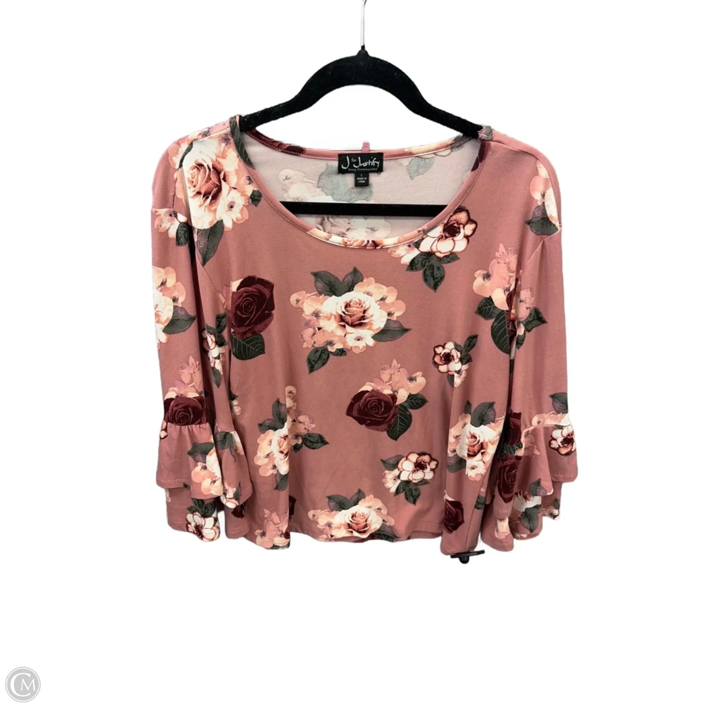 Top 3/4 Sleeve By J For Justify In Pink, Size: L