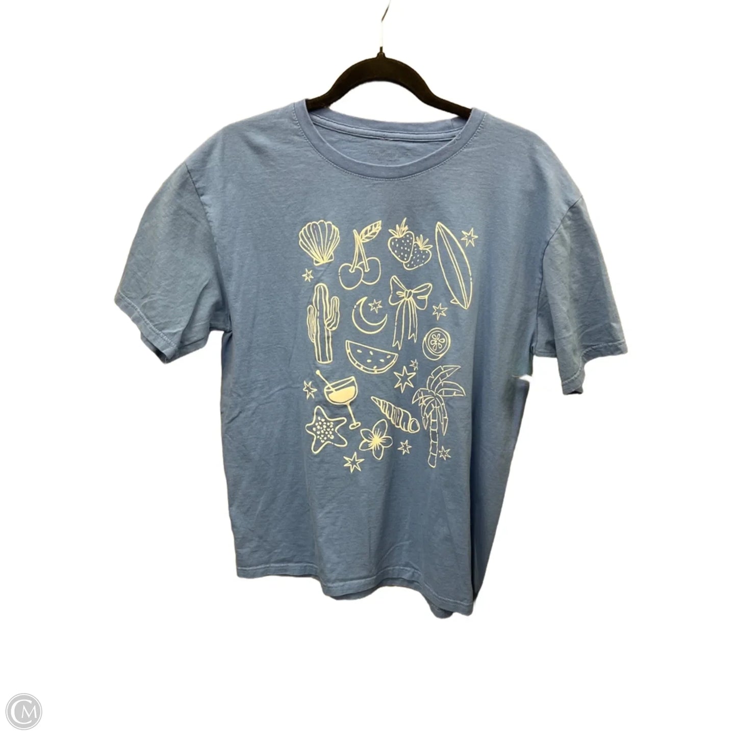 Top Short Sleeve By Rebellion In Blue, Size: L