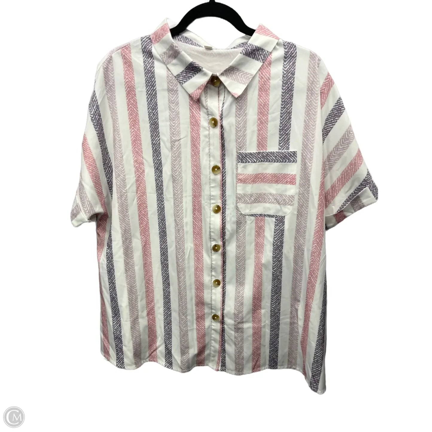 Top Short Sleeve By Clothes Mentor In White, Size: Xxl