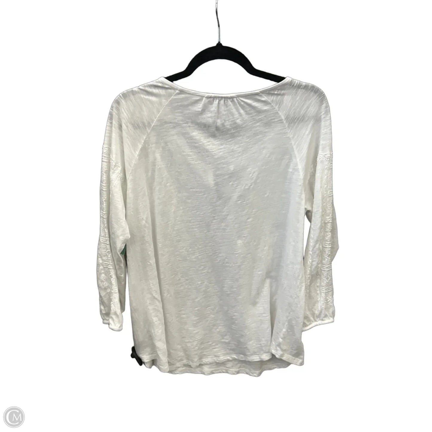 Top 3/4 Sleeve By Lucky Brand In White, Size: L