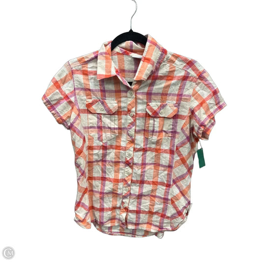 Top Short Sleeve By Columbia In Orange & Pink, Size: L