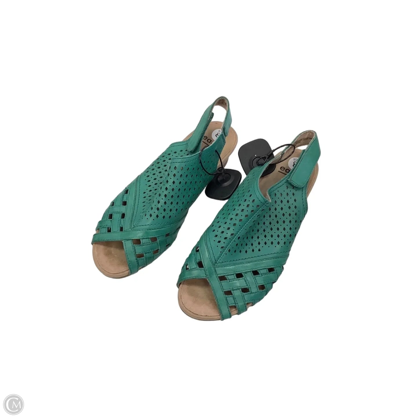 Sandals Heels Wedge By Earth In Green, Size: 8