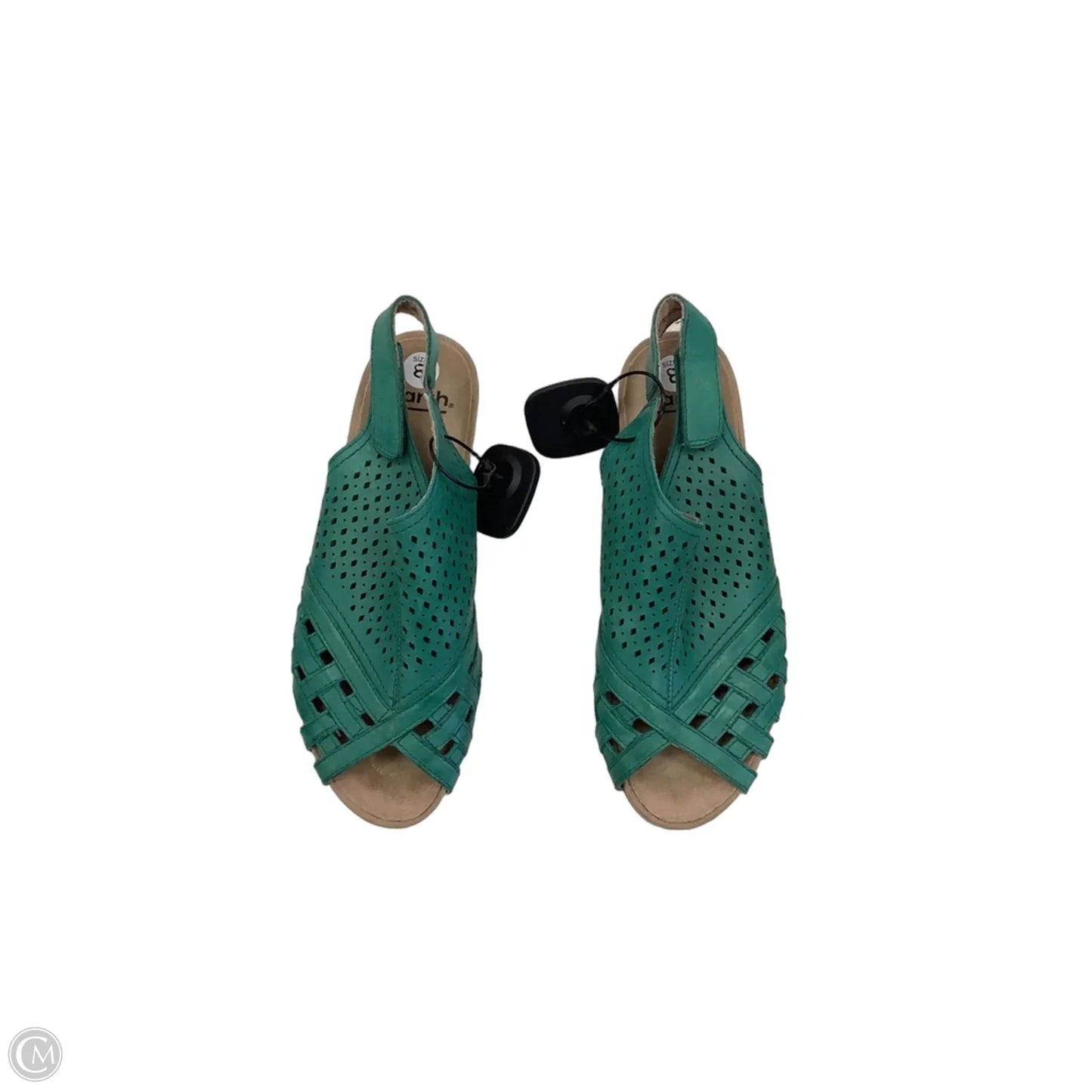 Sandals Heels Wedge By Earth In Green, Size: 8