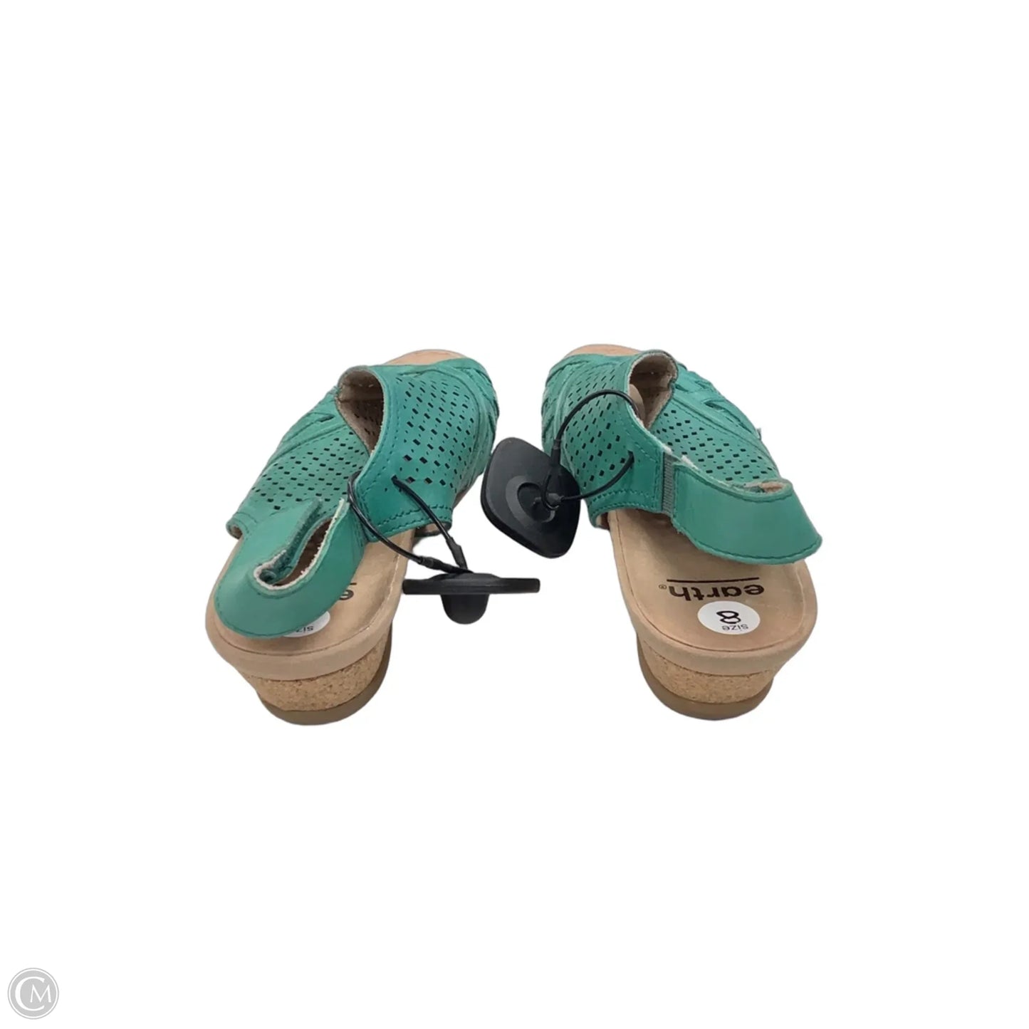 Sandals Heels Wedge By Earth In Green, Size: 8