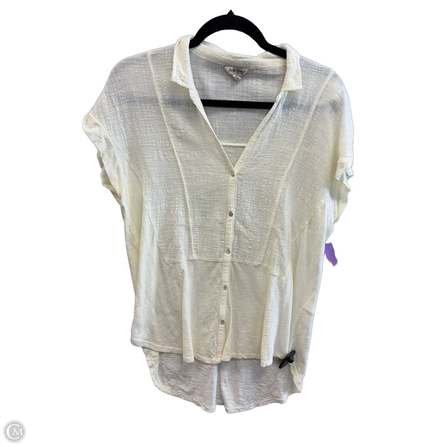 Top Short Sleeve By Lucky Brand In Yellow, Size: M