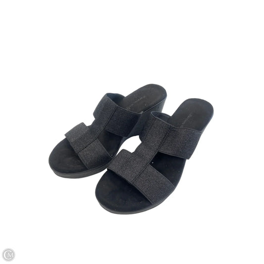 Sandals Heels Wedge By Croft And Barrow In Black, Size: 8.5