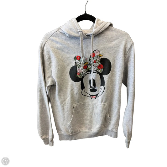 Sweatshirt Hoodie By Disney In Grey, Size: M