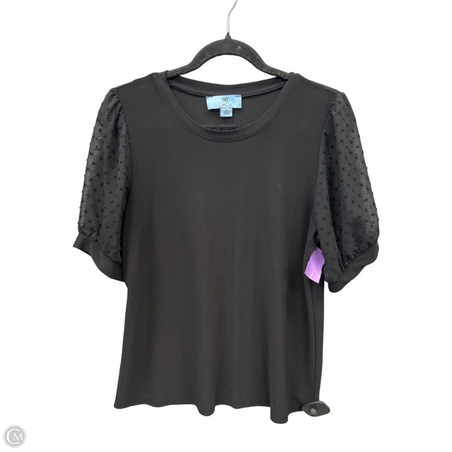 Top Short Sleeve By Cece In Black, Size: M