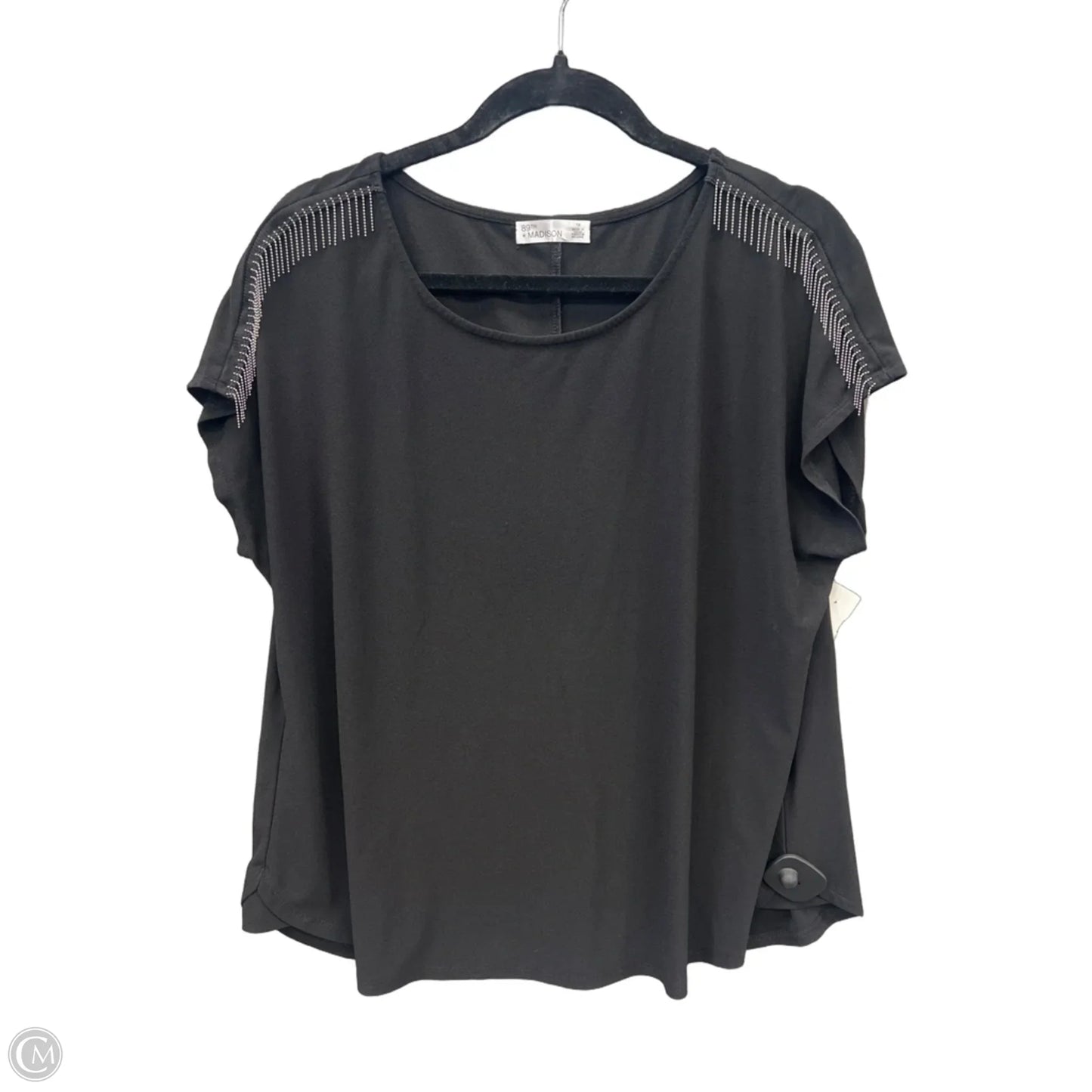 Top Short Sleeve By 89th And Madison In Black, Size: 1x