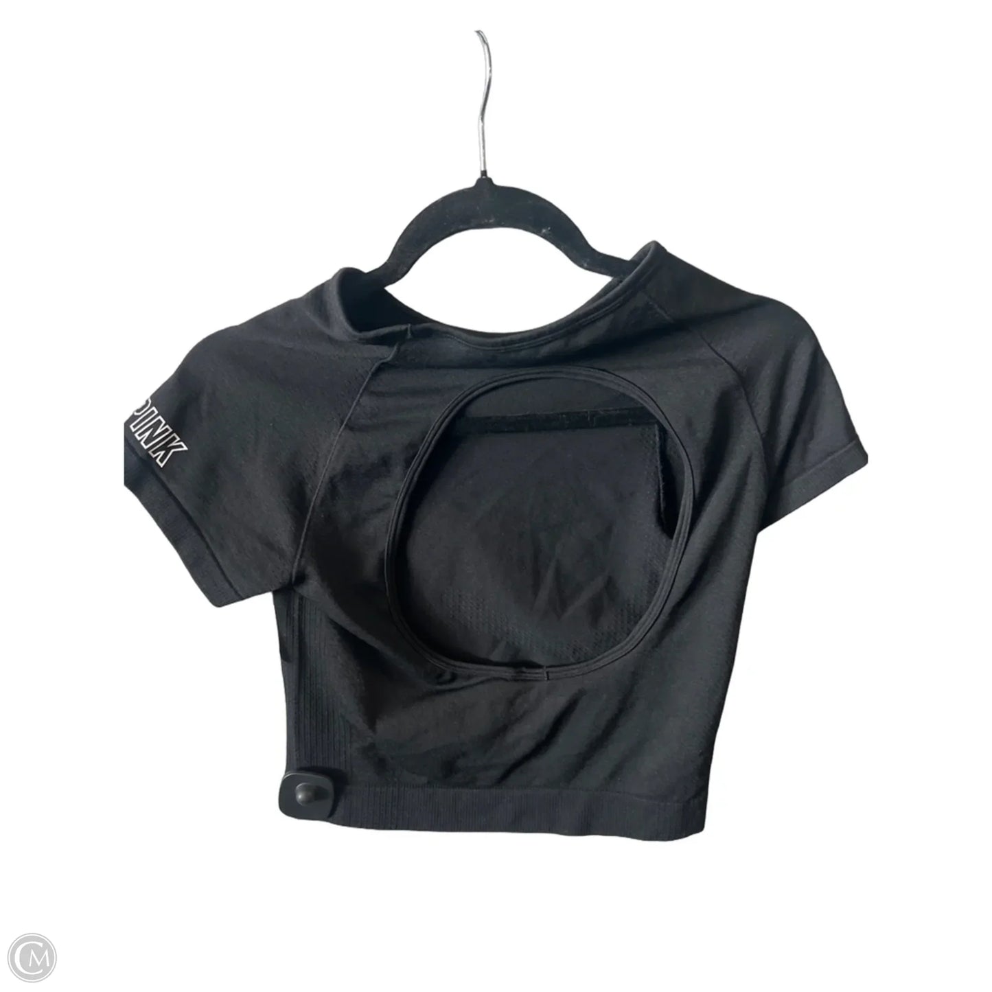 Athletic Top Short Sleeve By Pink In Black, Size: M