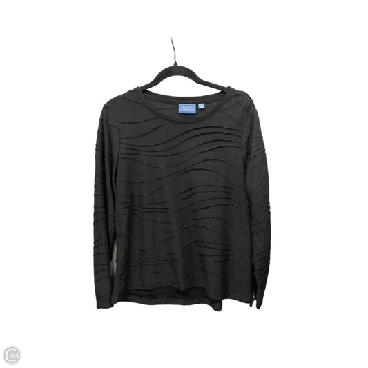 Top Long Sleeve By Simply Vera In Black & Blue, Size: L