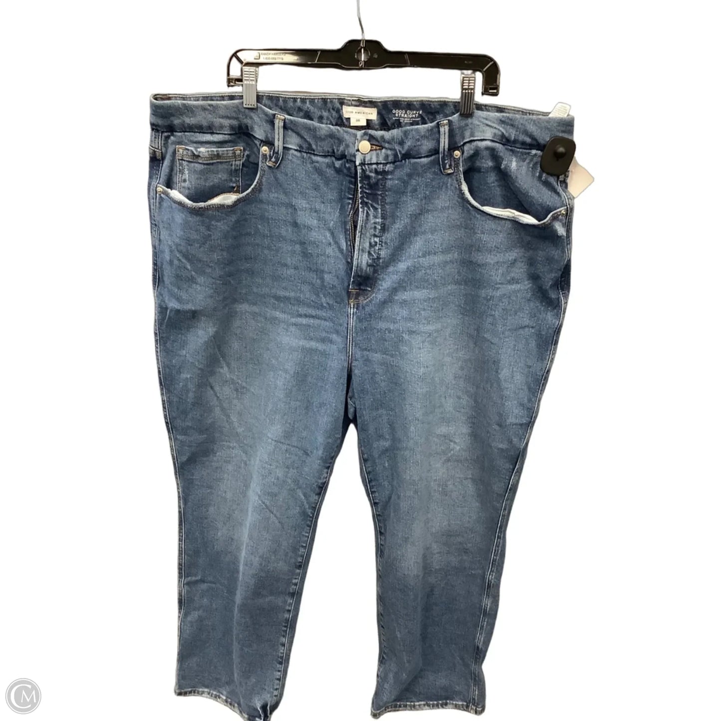 Jeans Straight By Good American In Blue Denim, Size: 26