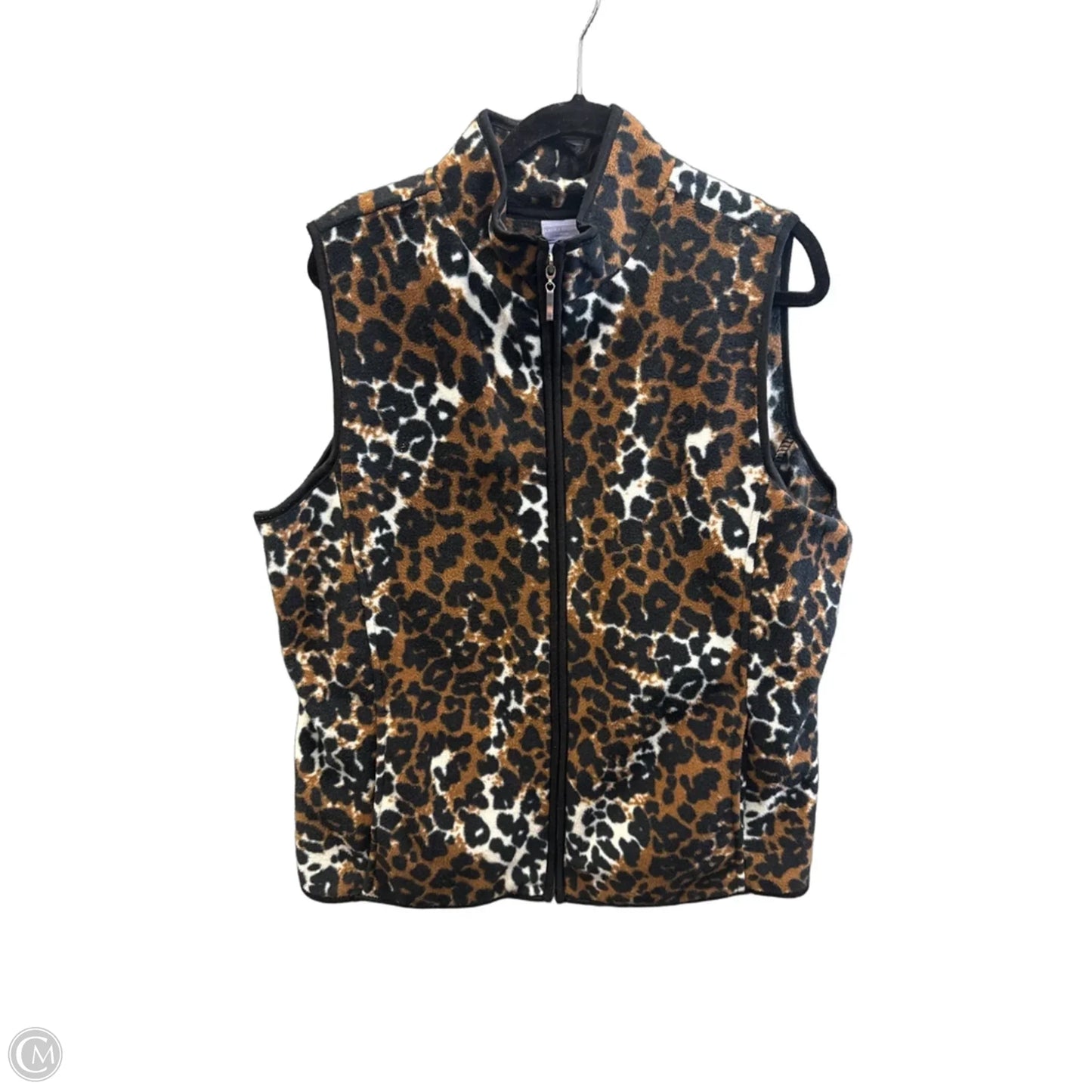 Vest Fleece By Laura Scott In Animal Print, Size: 1x