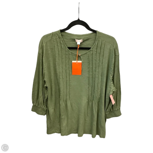 Top 3/4 Sleeve By Knox Rose In Green, Size: Xxl