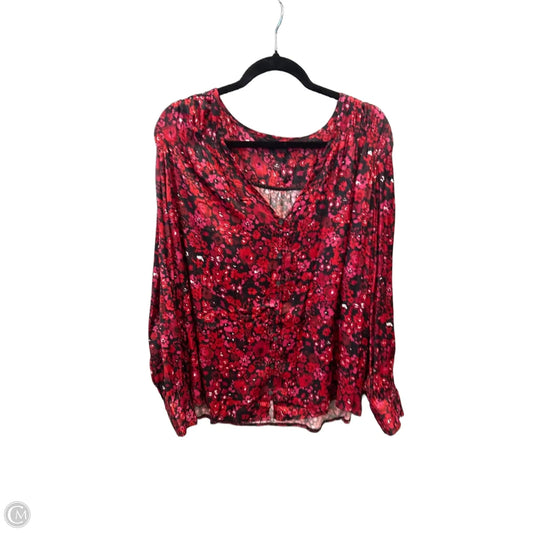 Top Long Sleeve By Lane Bryant In Red, Size: 1x
