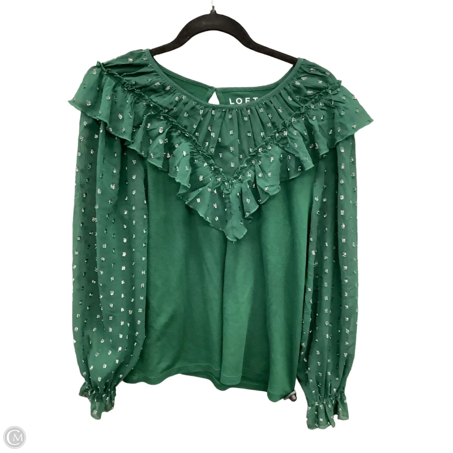 Top Long Sleeve By Loft In Green, Size: Xl